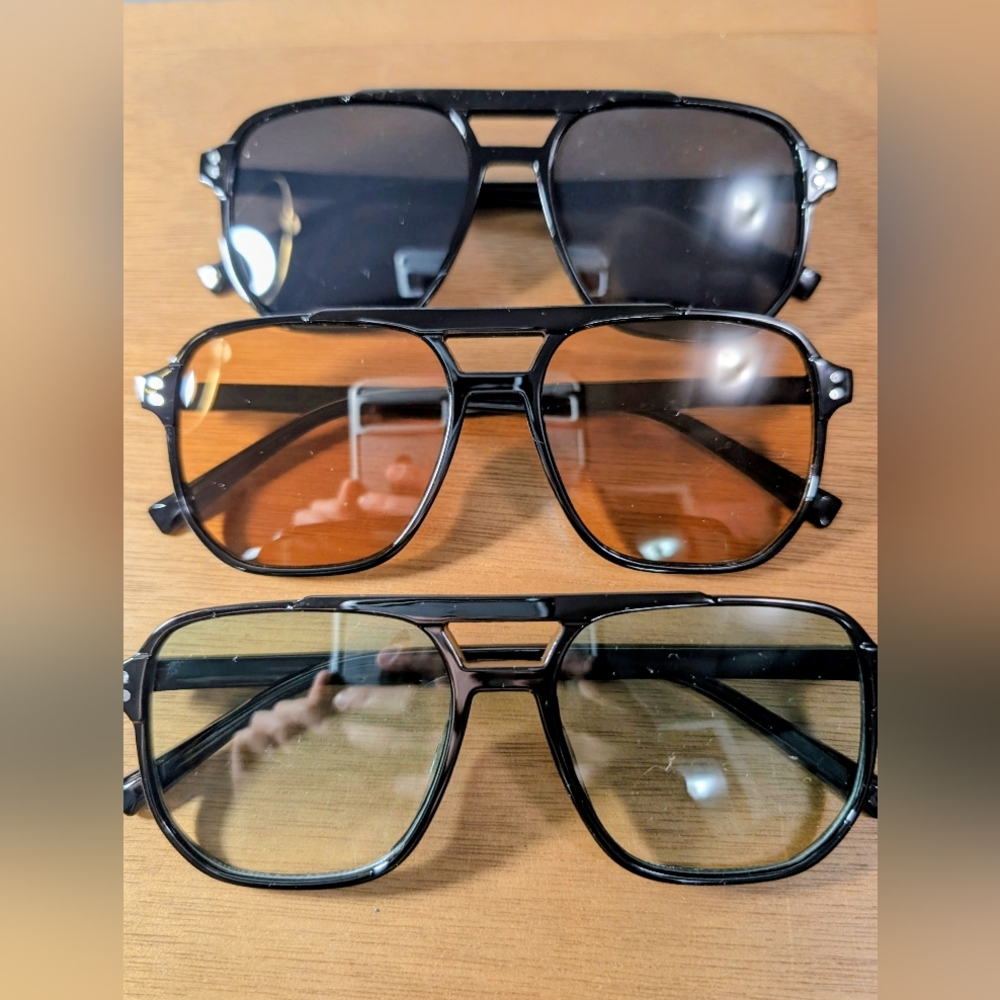 70s Style Colored Lens Sunglasses Set